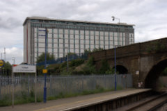 The venue as viewed from the train platform